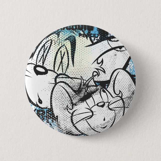 Tom and Jerry Grimey 2 Inch Round Button (Front)