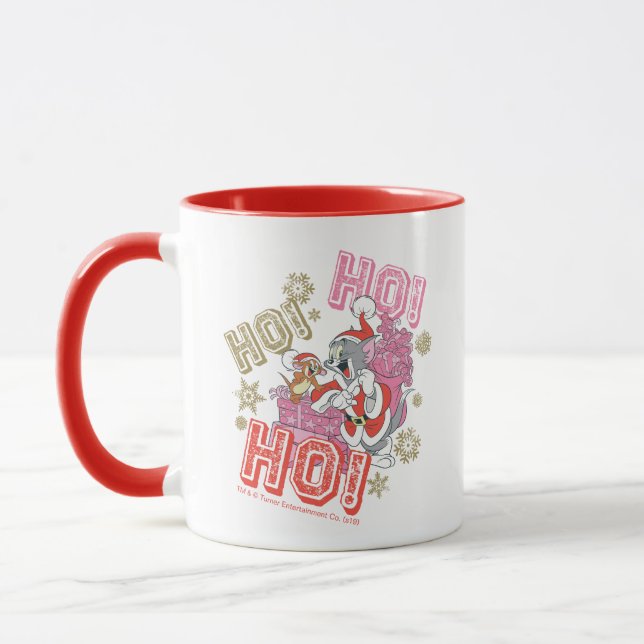 Tom and Jerry "Ho! Ho! Ho!" Santa Gift Delivery Mug (Left)