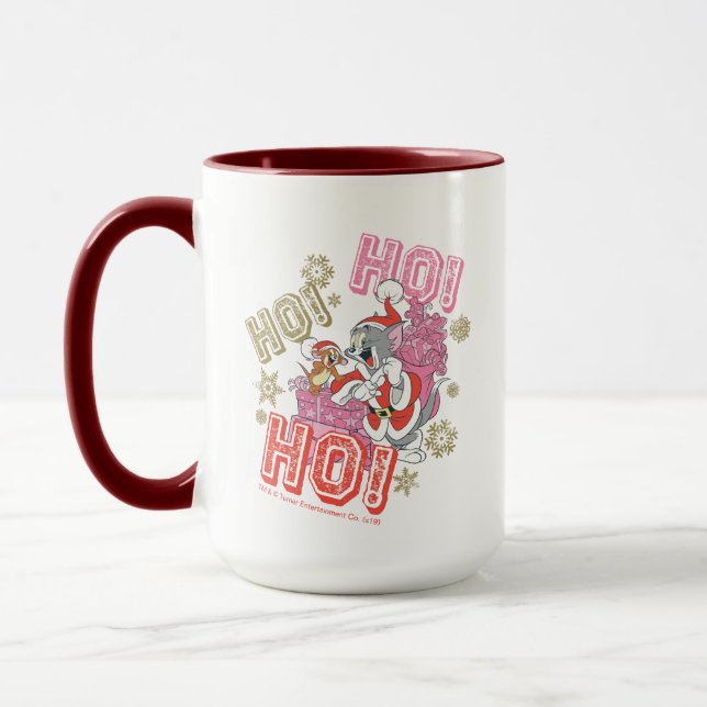 Tom and Jerry "Ho! Ho! Ho!" Santa Gift Delivery Mug (Left)