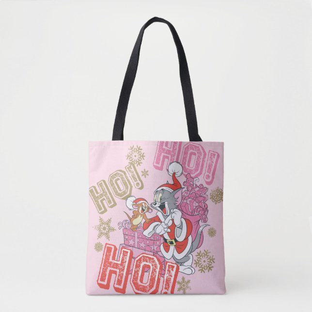 Tom and Jerry "Ho! Ho! Ho!" Santa Gift Delivery Tote Bag (Front)