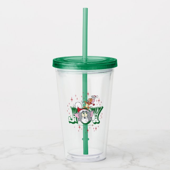 Tom and Jerry Holiday Joy Acrylic Tumbler (Front)