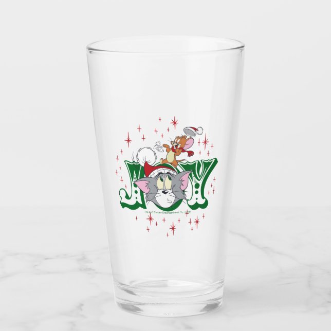 Tom and Jerry Holiday Joy Glass (Front)