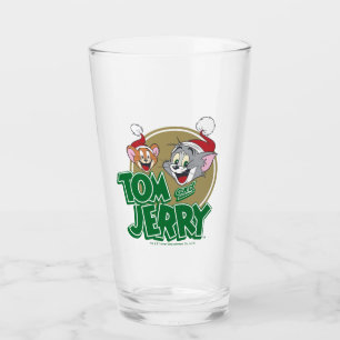 Tom and Jerry Holiday Logo Glass