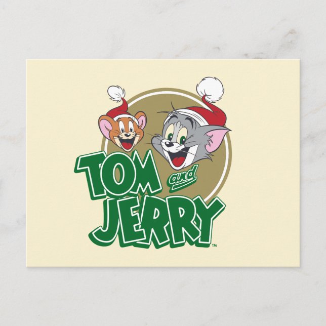 Tom and Jerry Holiday Logo Postcard (Front)