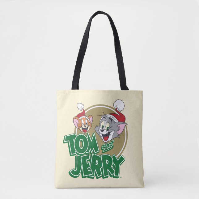 Tom and Jerry Holiday Logo Tote Bag (Front)