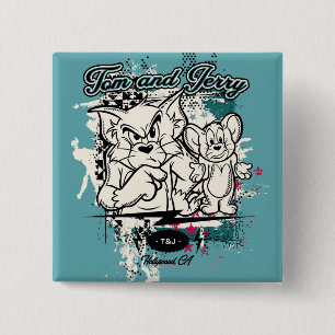 Tom and Jerry Hollywood CA 2 Inch Square Button