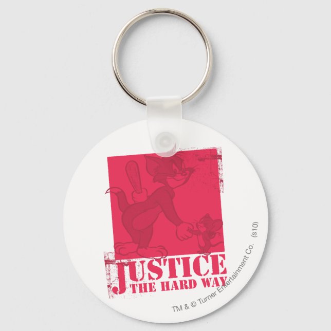 Tom and Jerry Justice The Hard Way Keychain (Front)
