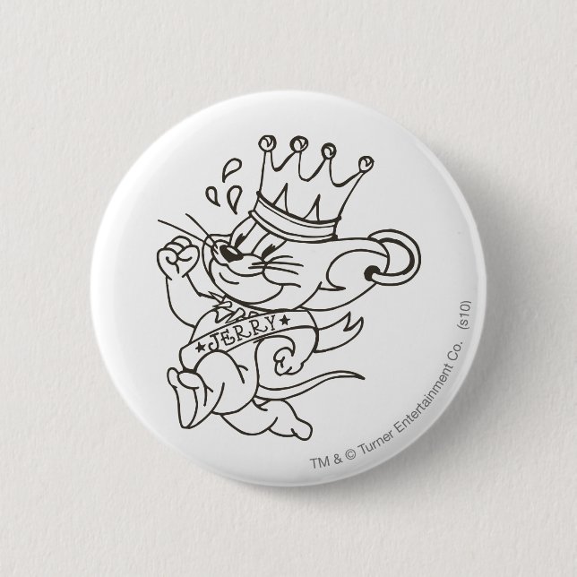 Tom and Jerry King Jerry 2 Inch Round Button (Front)