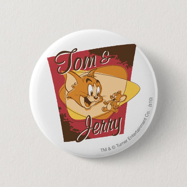 Tom and Jerry Logo 2 2 Inch Round Button (Front)