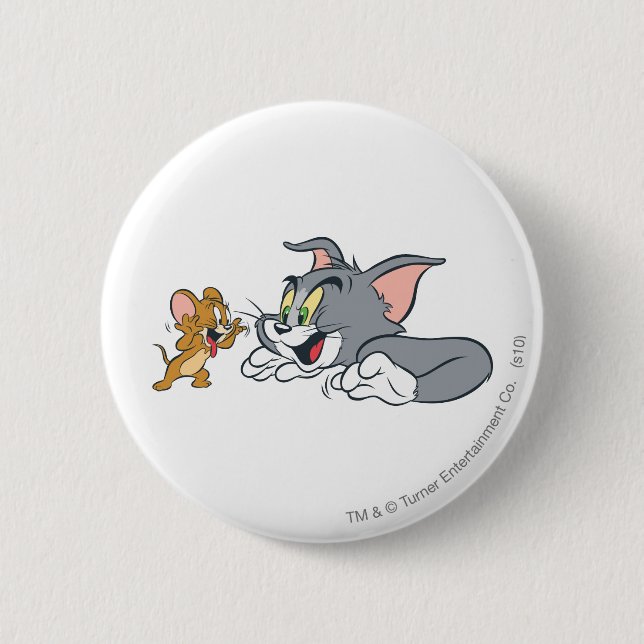 Tom and Jerry Make Faces 2 Inch Round Button (Front)