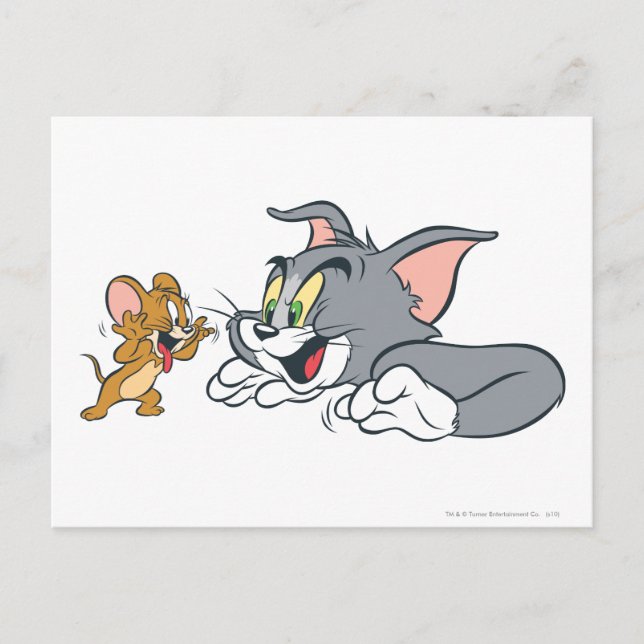Tom and Jerry Make Faces Postcard (Front)