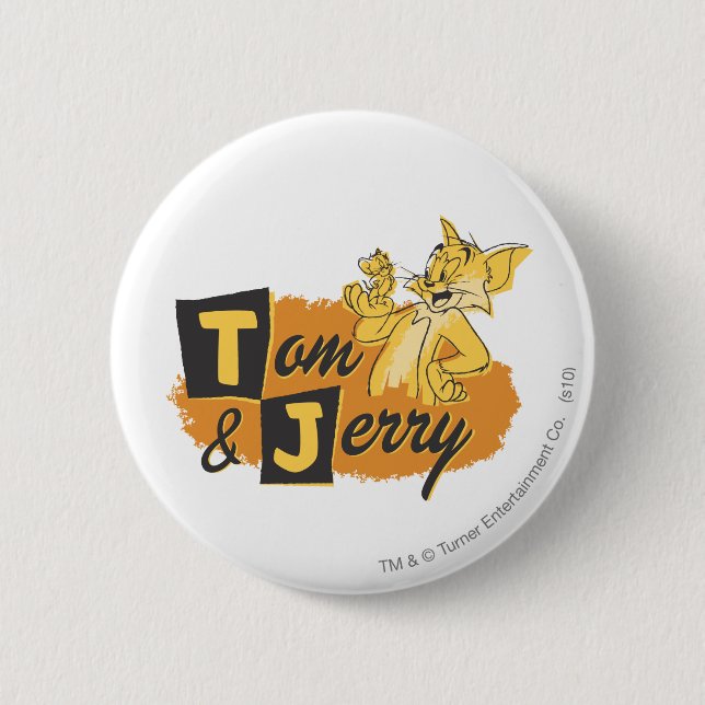 Tom and Jerry Mouse In Paw Logo 2 Inch Round Button (Front)