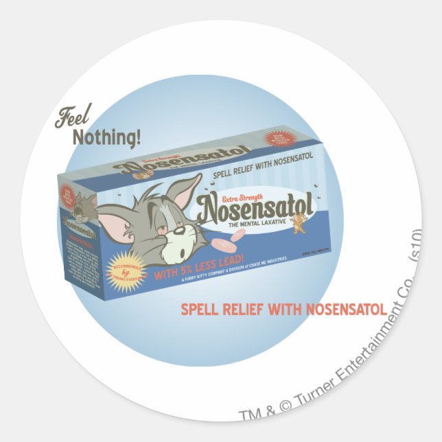 Tom and Jerry Nosensatol 2 Classic Round Sticker (Front)