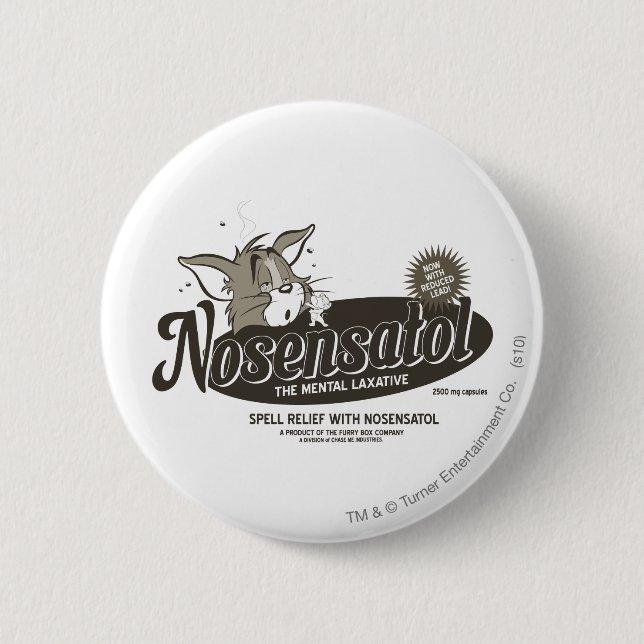 Tom and Jerry Nosensatol 2 Inch Round Button (Front)