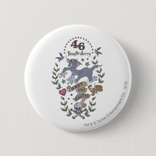 Tom and Jerry Obey The Master 2 Inch Round Button (Front)