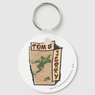 Tom and Jerry On A Tan Couch Keychain