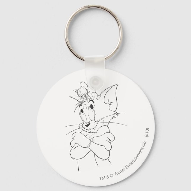 Tom and Jerry On Head Keychain (Front)