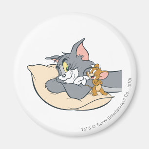 Tom and Jerry On Pillow Magnet
