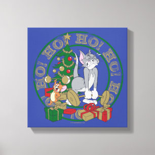 Tom and Jerry Opening Presents Canvas Print
