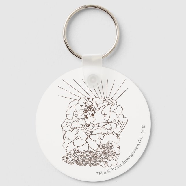 Tom and Jerry Outline Keychain (Front)