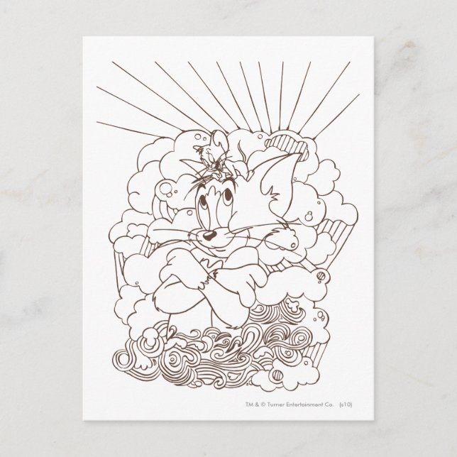 Tom and Jerry Outline Postcard (Front)