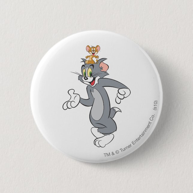 Tom and Jerry Pair 2 Inch Round Button (Front)