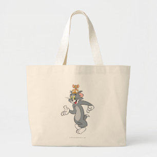 Tom and Jerry Pair Large Tote Bag