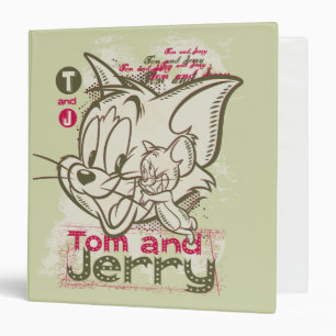 Tom and Jerry Pink and Green Binder