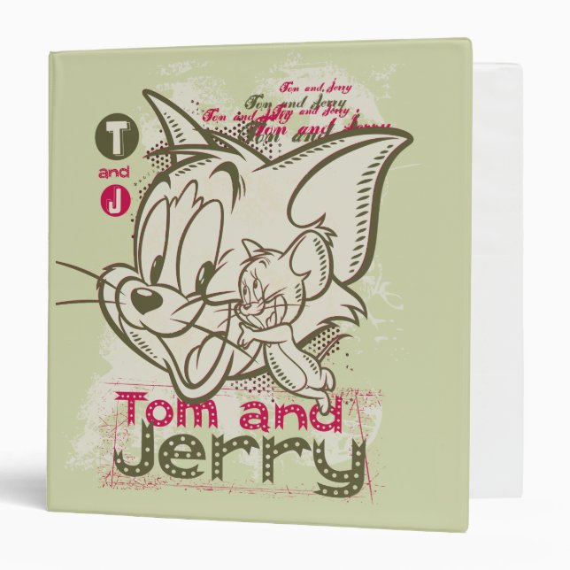 Tom and Jerry Pink and Green Binder (Front/Inside)