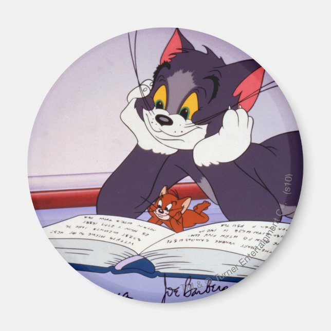 Tom And Jerry Reading Book Autographed Magnet (Front)