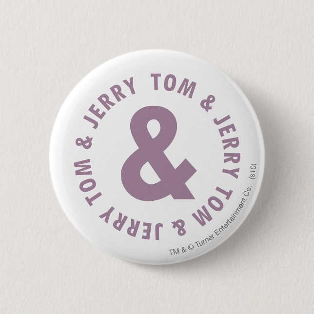 Tom and Jerry Round Logo 10 2 Inch Round Button (Front)