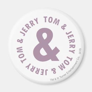 Tom and Jerry Round Logo 10 Magnet