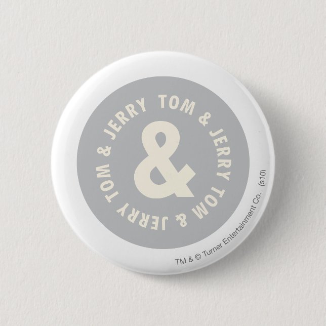 Tom and Jerry Round Logo 1 2 Inch Round Button (Front)