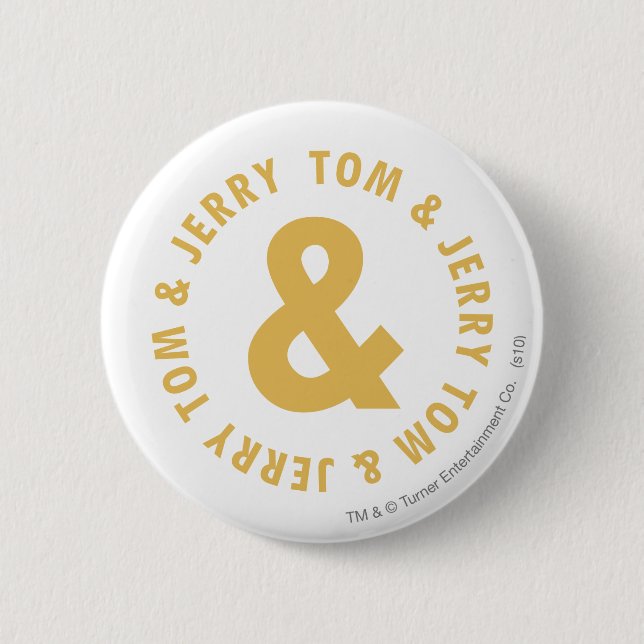 Tom and Jerry Round Logo 4 2 Inch Round Button (Front)