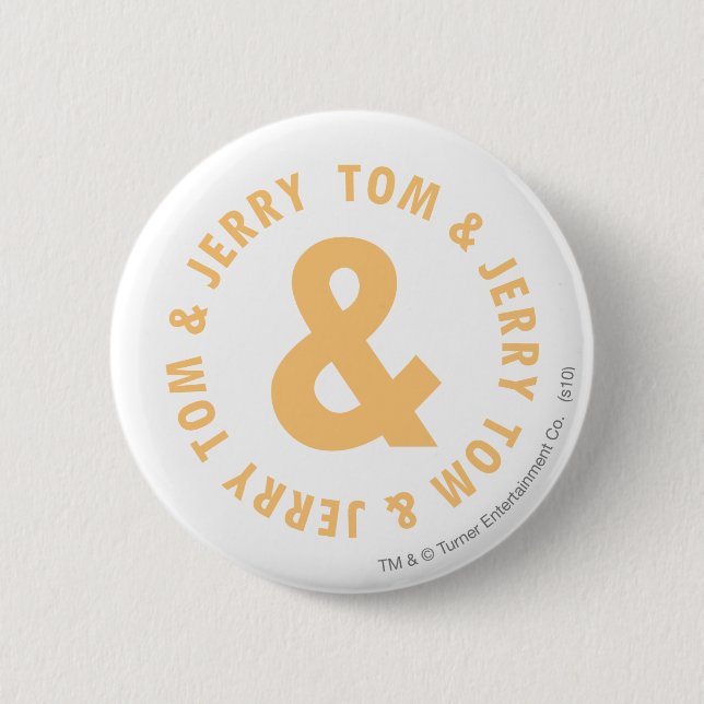 Tom and Jerry Round Logo 6 2 Inch Round Button (Front)