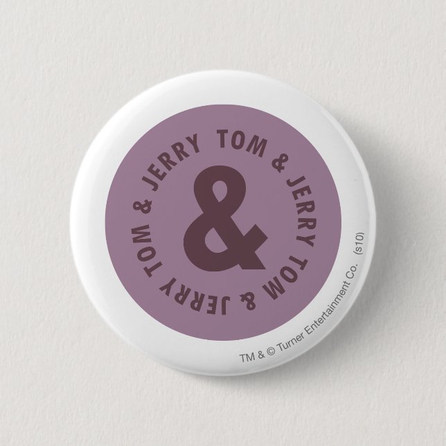 Tom and Jerry Round Logo 7 2 Inch Round Button (Front)