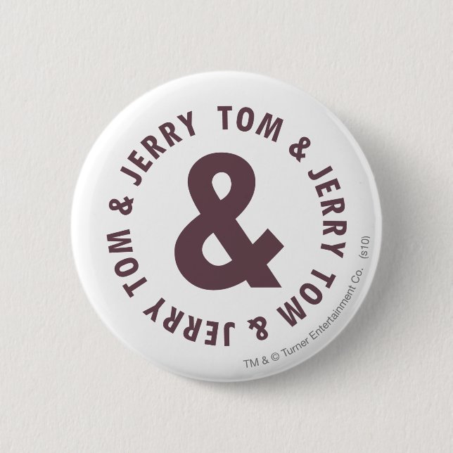 Tom and Jerry Round Logo 8 2 Inch Round Button (Front)