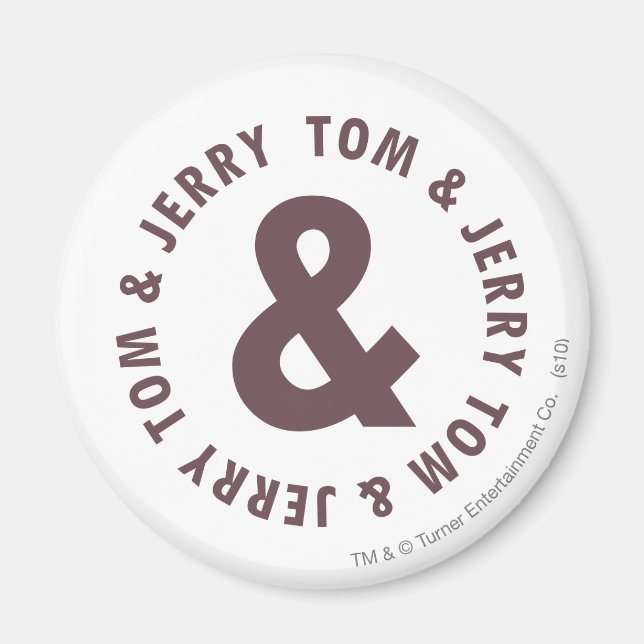 Tom and Jerry Round Logo 8 Magnet (Front)