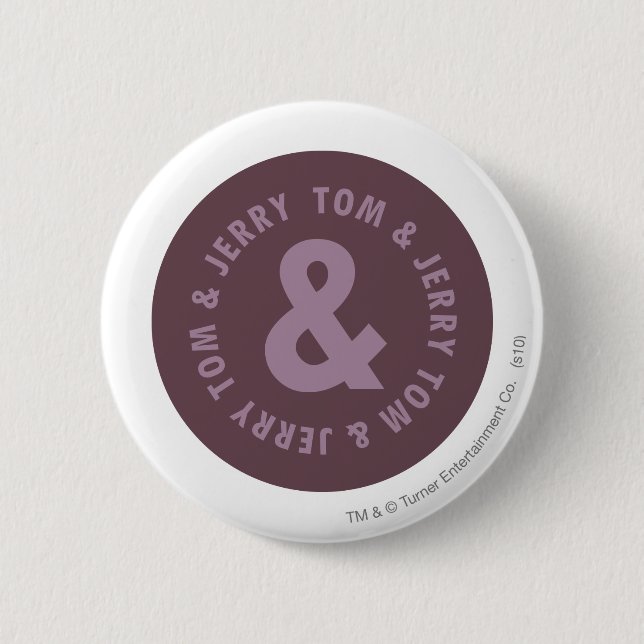 Tom and Jerry Round Logo 9 2 Inch Round Button (Front)