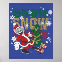 Tom and Jerry Santas By The Tree