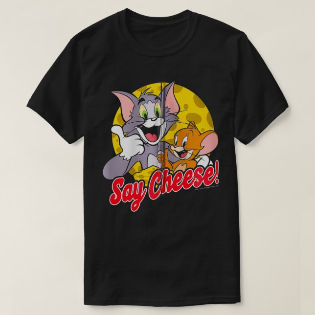Tom And Jerry Say Cheese Portrait Zip  T-Shirt (Design Front)
