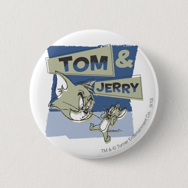 Tom and Jerry Scaredey Mouse 2 Inch Round Button (Front)