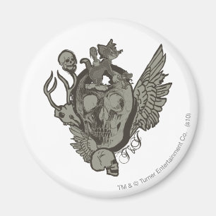 Tom and Jerry Skull Magnet