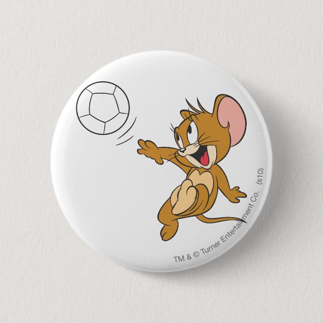 Tom and Jerry Soccer (Football) 1 2 Inch Round Button (Front)