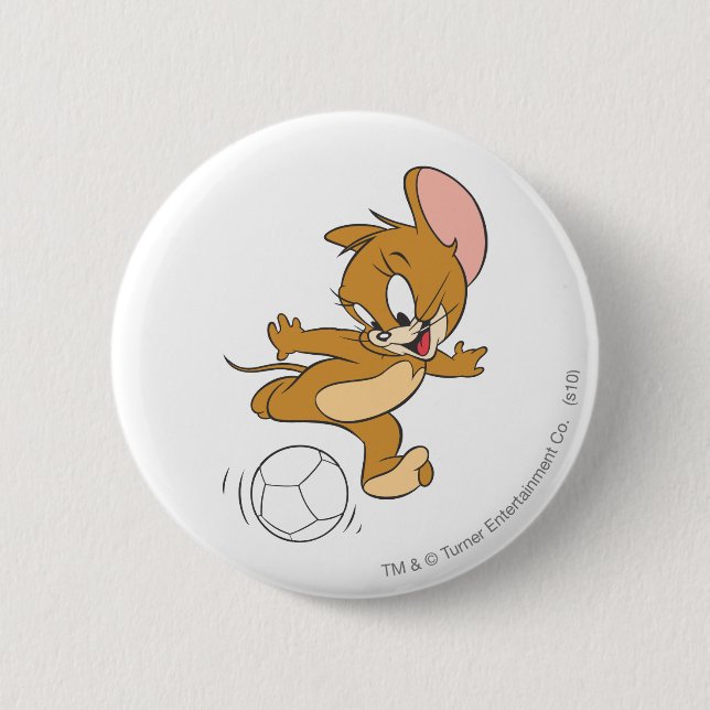 Tom and Jerry Soccer (Football) 2 Inch Round Button (Front)