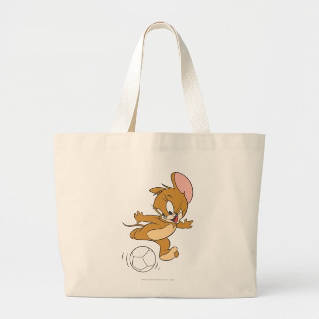 Tom and Jerry Soccer (Football) 2 Large Tote Bag (Front)