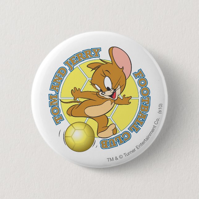 Tom and Jerry Soccer (Football) 4 2 Inch Round Button (Front)