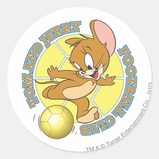 Tom and Jerry Soccer (Football) 4 Classic Round Sticker (Front)