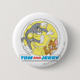 Tom and Jerry Soccer (Football) 8 2 Inch Round Button