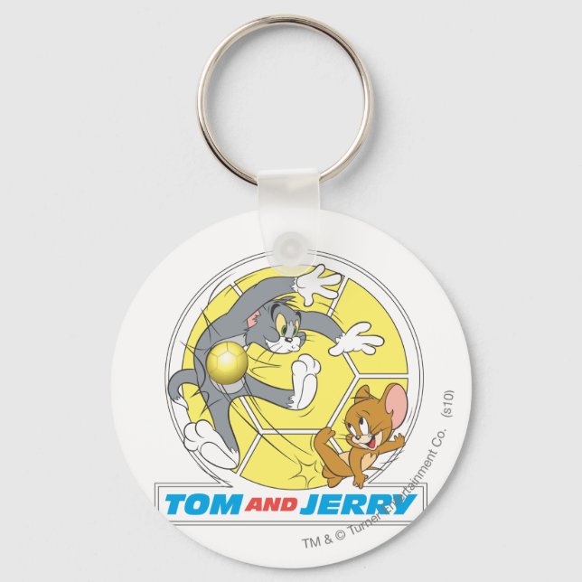 Tom and Jerry Soccer (Football) 8 Keychain (Front)